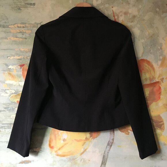 Vintage Made in Canada Black Scuba Semi Cropped Blazer - Picture 4 of 15